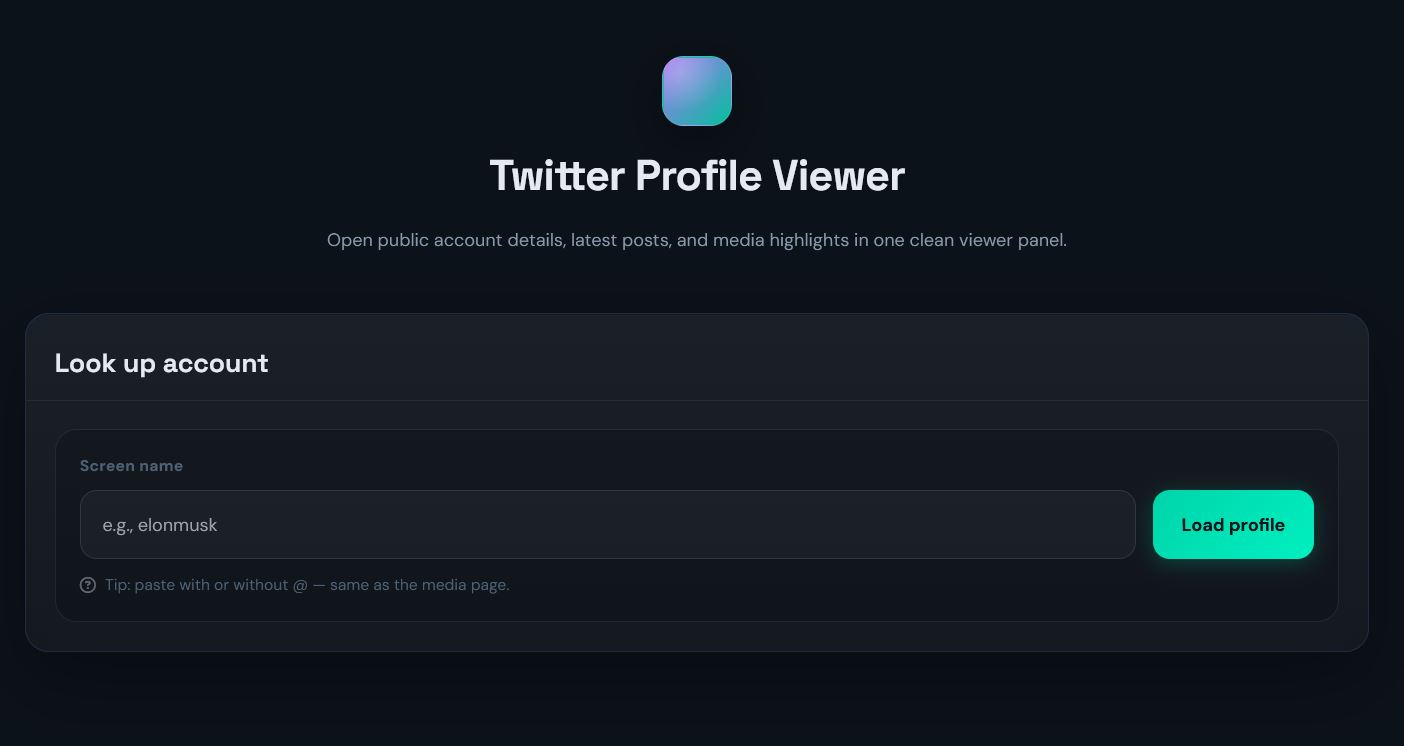 Twitter Profile Viewer Preview